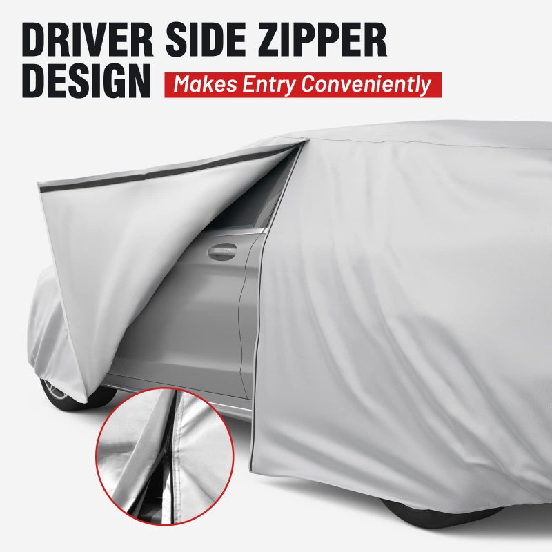 Favoto SUV Car Cover Waterproof - Custom Fit for Subaru Outback (1999-2024) All Weather for Automobiles Outdoor with Reflective Stripe Snow Sun Dust UV Protection Full Exterior Cover - Image 3